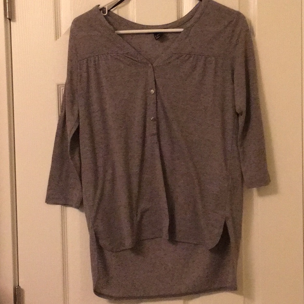Grey Hi-Lo Blouse